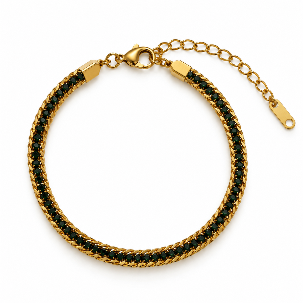 Pulsera Esmeralda Trenzada